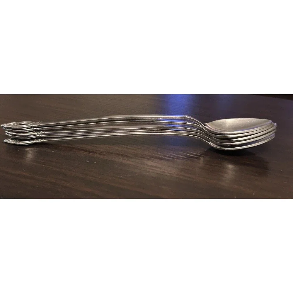 Set of 5 Oneida Rogers Stainless Steel DANISH COURT Iced Tea Spoons